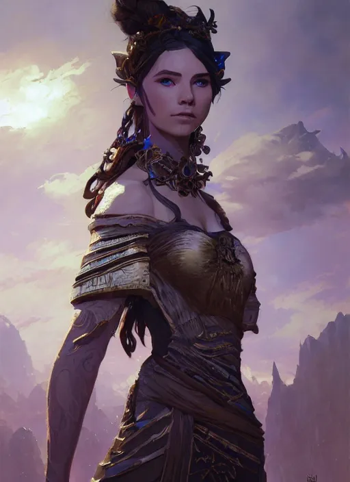 Image similar to highly detailed portrait of a human from the game'guild wars 2 ', stephen bliss, unreal engine, fantasy art by greg rutkowski, loish, rhads, ferdinand knab, makoto shinkai and lois van baarle, ilya kuvshinov, rossdraws, tom bagshaw, alphonse mucha, global illumination, radiant light, detailed and intricate environment