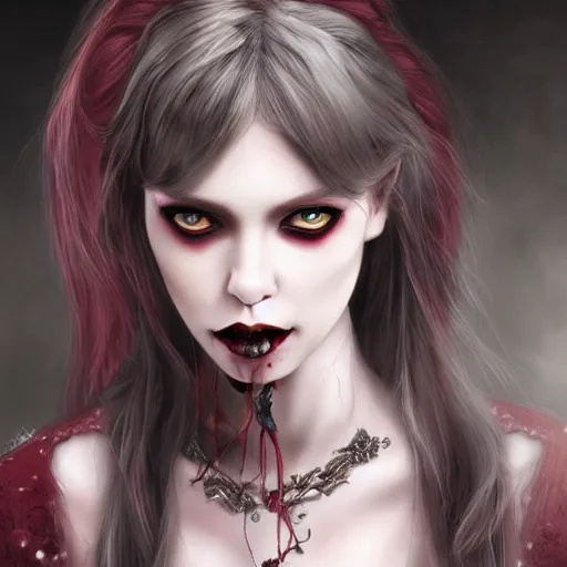 Prompt: the vampire girl portrait, fantasy art, concept art, photorealistic, highly detailed, -H 1000