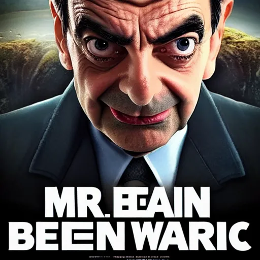 Prompt: mr bean as epic war hero, movie poster, 8 k hd,