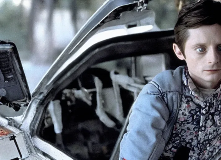 Image similar to film still of Elijah Wood as Marty McFly in Back to the Future 1989