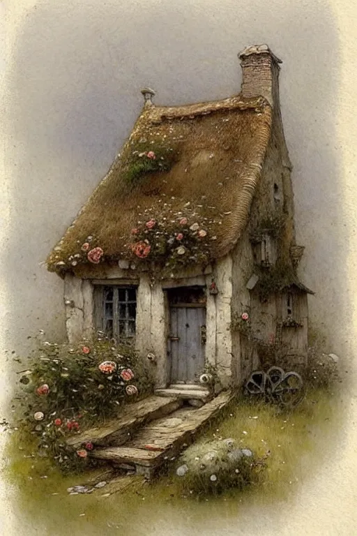 Prompt: ( ( ( ( ( 1 1 7 5 0 s cottage. muted colors. ) ) ) ) ) by jean - baptiste monge!!!!!!!!!!!!!!!!!!!!!!!!!!!!!!