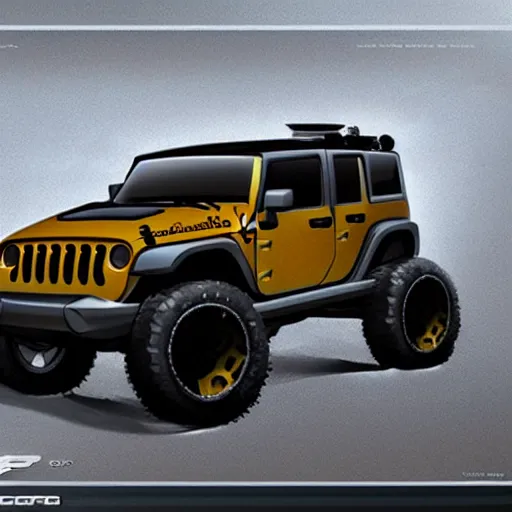 Prompt: concept art jeep inspired by halo