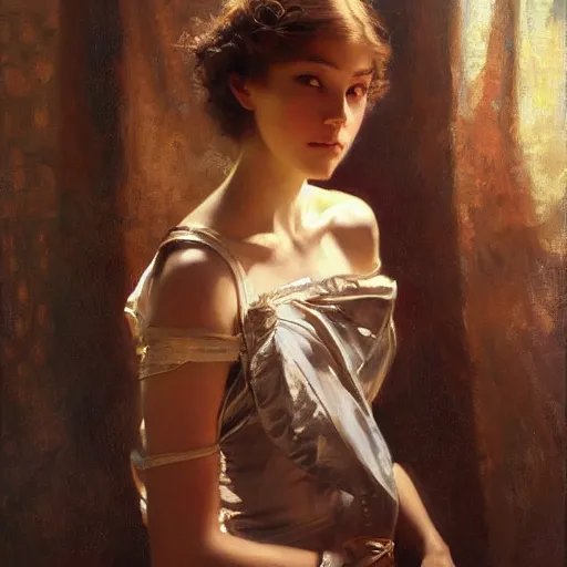 Prompt: a high fashion studio stunning backlit portrait of frowning anime girl, painting by gaston bussiere, craig mullins, j. c. leyendecker