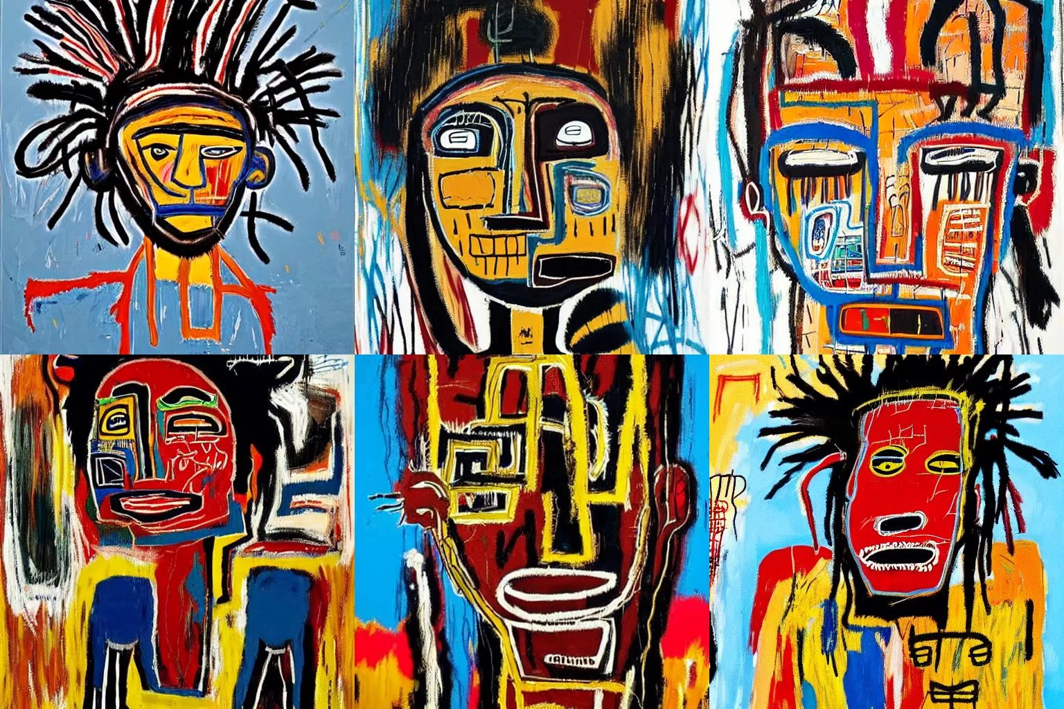 Image similar to extremely highly detailed African paintings by Jean-Michel Basquiat