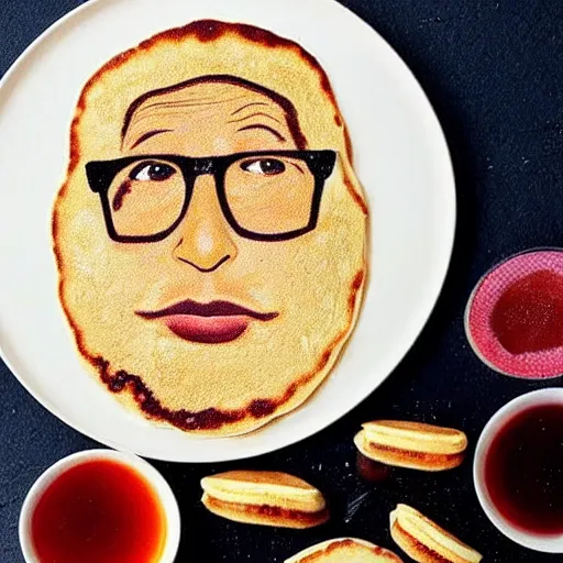 Prompt: a pancake looking like jeff goldblum