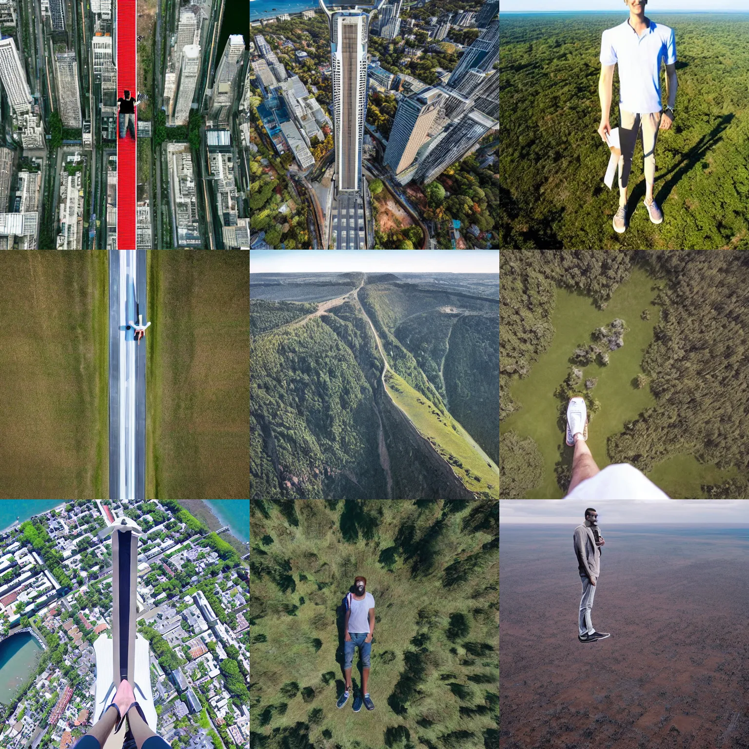 Image similar to drone images of the tallest person ever