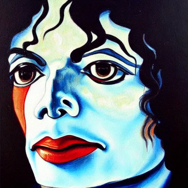 Prompt: a beautiful painting michael jackson face, by disney concept artists van gogh leonardo da vinci realistic oil painting