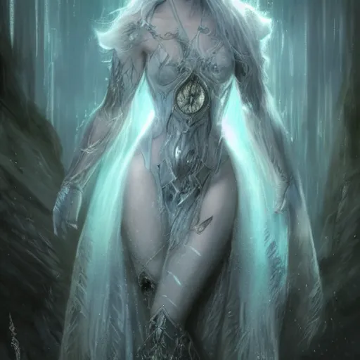 Image similar to kerli koiv as a ice queen, darkwave, darksynth, concept art, sharp, digital matte painting, art by luis royo, greg rutkowski, wlop, dramatic lighting, trending on artstation