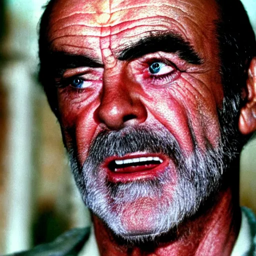 Prompt: a craigslist ad photo close up ultra detailed of sean connery as a zombie he has all white glossy red eyes and he's very tired