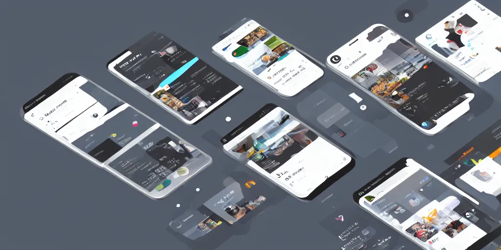 Image similar to UC mock-up for a time traveling app, hyperrealistic, flat design, dark mode