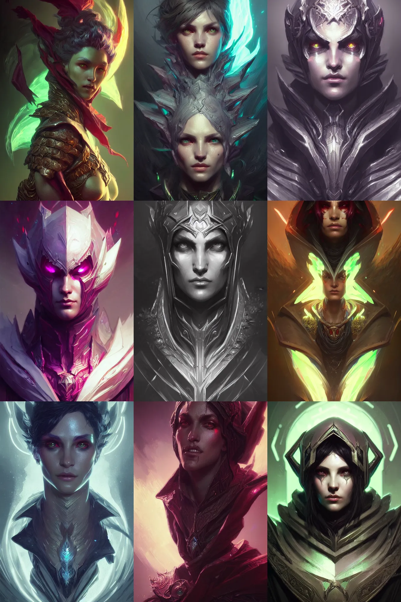 Prompt: realistic portrait beautiful concept art of warlock league of legend character, created by gustave dore and greg rutkowski, high detailed, smooth draw, synthwave neon retro, intricate, trending on artstation