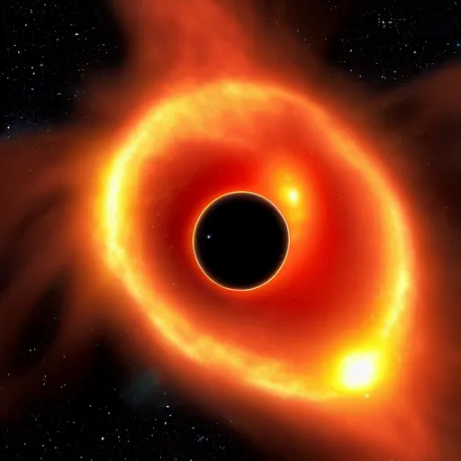 Prompt: supermassive black hole eating a star