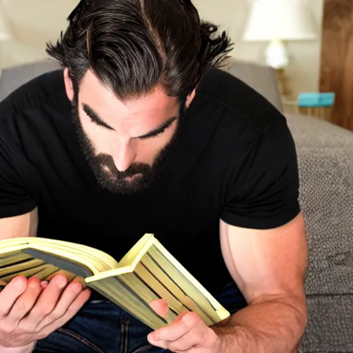 Prompt: seth rollins reading a book