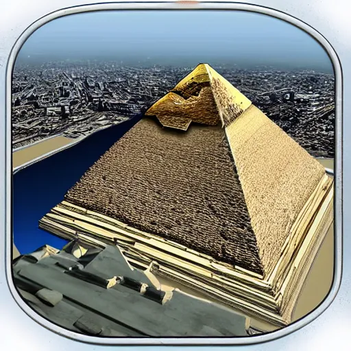 Image similar to the aliens building the pyramid of giza photo realistic 3 d