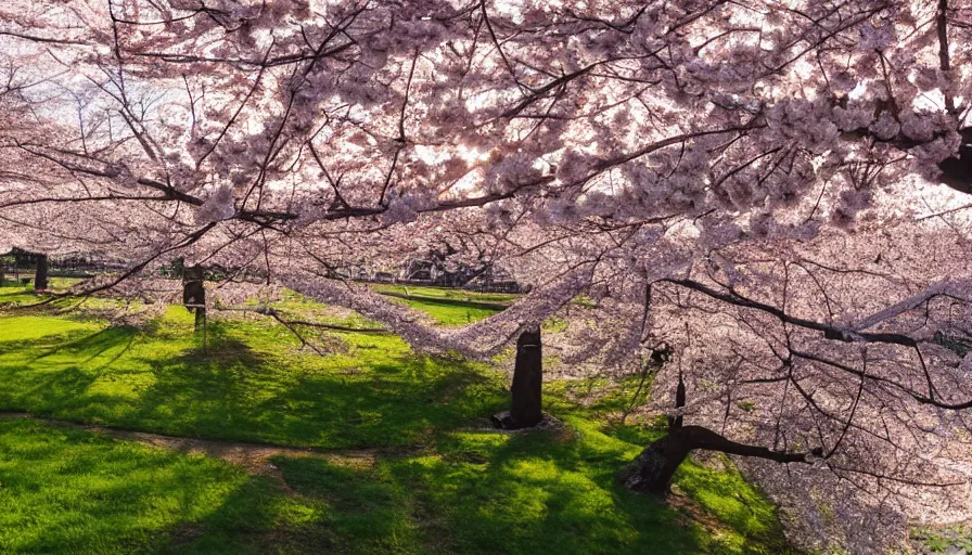 Image similar to cherry blossoms catching the sun