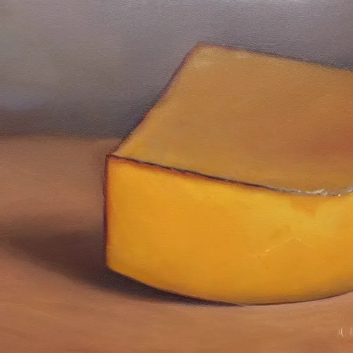 Image similar to beautiful oil painting of gouda cheese