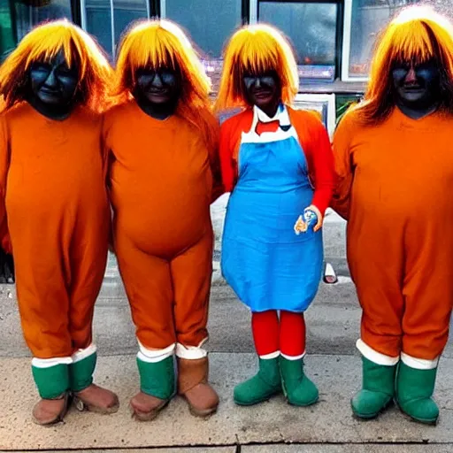 Prompt: Oompa Loompas after undergoing untested Russian experiments, leaked photos, liveleak