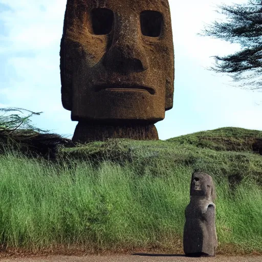 Prompt: moai, studio ghibli film