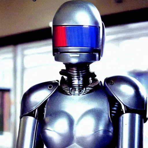 Prompt: robocop beautiful woman, lucky