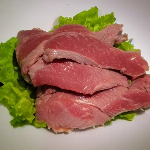 Prompt: Raw chicken with cooked beef