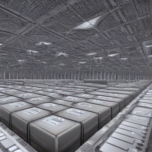 Prompt: massive room underground filled with steel sarcophaguses attached by tubes to a huge computer in the center, futuristic, gothic, sci-fi, meat machine, brutalism, hyperdetailed, Cinematic, Kinemacolor, Massive, Artstation, 8k - n9