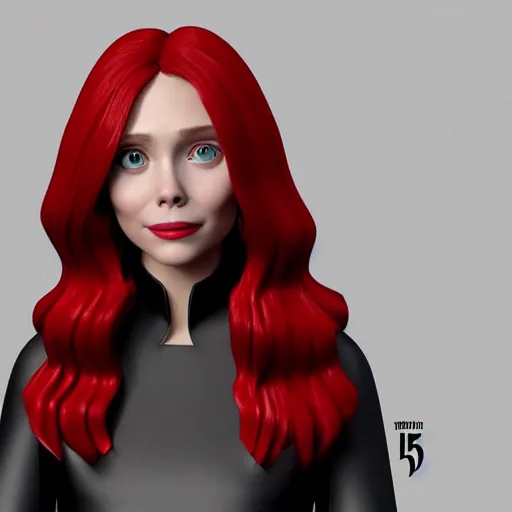 Prompt: [ pixar illustration ]!!!!! of elizabeth olsen [ cast as the scarlet witch ], in the style of elastigirl, trending on zbrush, award winning, unreal engine 5, sharp, intricate, detailed, artstation 3 d, zbrush 3 d render, unreal engine 3 d render, portrait!!, 4 k quality