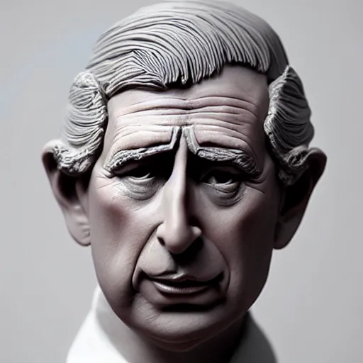 Image similar to prince charles made out of polymer clay detailed sculpture trending on artstation