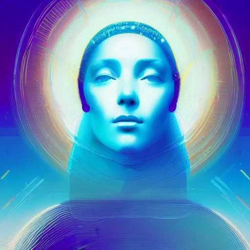 Image similar to a goddess by Petros Afshar and Beeple