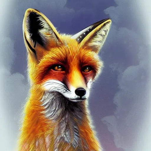 Image similar to fox wearing a tiara, fantasy art, epic