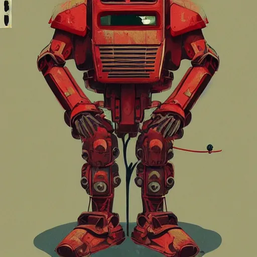 Image similar to Retrofuturism red alert spider power armor by Simon Stålenhag character design, character sheet, postapocalypse soviet spiderl robot by simon stalenhag, mutant year zero robot , trending on Artstation, 8K, ultra wide angle, zenith view, pincushion lens effect