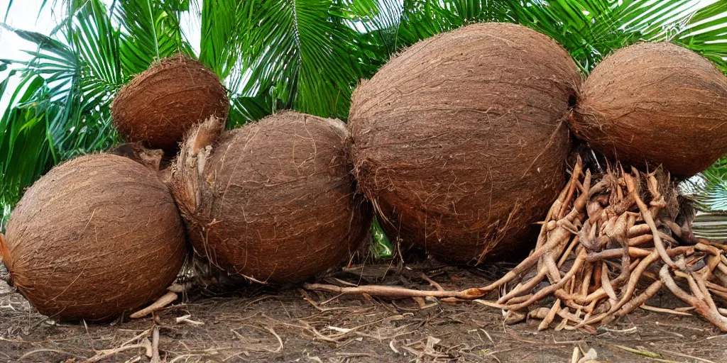 Prompt: now, the coconut trunk, do not throw this junk,, silly, coconut, laughing,