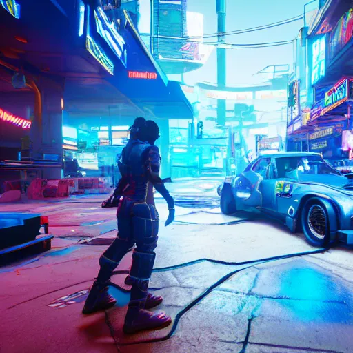 Prompt: Smurfette in cyberpunk 2077 unreal engine 5 8k hyperdetailed