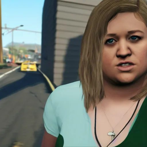 Image similar to young Kelly Clarkson in GTA V, 4k