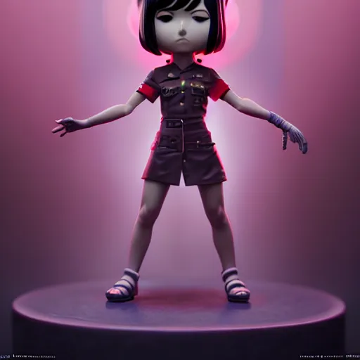 Image similar to funko pop, by tom bagshaw and ilya kuvshinov, rtx rendering, octane render 1 2 8 k, maya, extreme high intricate details by wlop, digital anime art by ross tran, medium shot, composition by sana takeda, dramatic lighting by greg rutkowski