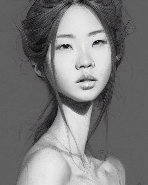 Chinese Girl#22421, Drawing by Hongtao Huang | Artmajeur