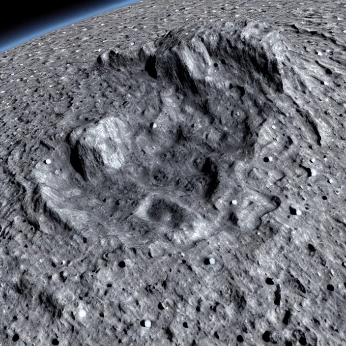 Prompt: asteroid belt with big asteroid carved like the punisher symbol