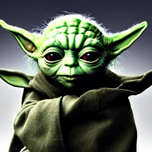 Image similar to 8k HDR hyperrealism stunning portrait photo of Yoda cosplaying as Star Trek: The Next Generation Captain