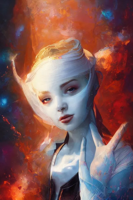 Image similar to portrait of the collar tulpa unsealer wearing dream veil by artgerm and Craig Mullins, James Jean, Andrey Ryabovichev, Mark Simonetti and Peter Morbacher 16k