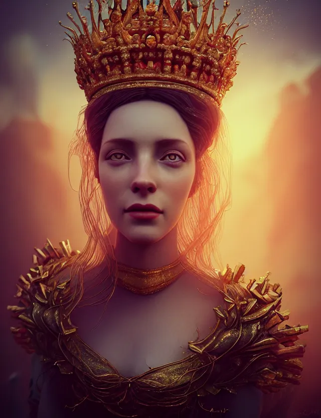 Image similar to blurred background. close-up portrait of a goddess in crown, by Anne Bachelier by Anka Zhuravleva, Anato Finnstark and Alena Aenami, Angus McKie, Anton Fadeev, octane render, unreal engine, cinematic counter light, high detail, octane render, 4k