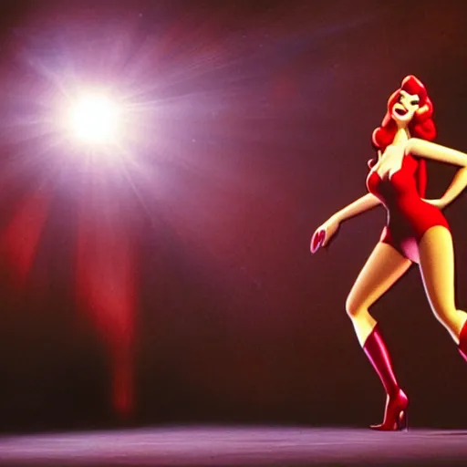 Image similar to jessica rabbit dancing in the spotlight