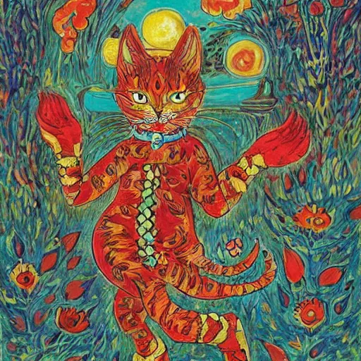 Image similar to miles tails prower as imagined by louis wain