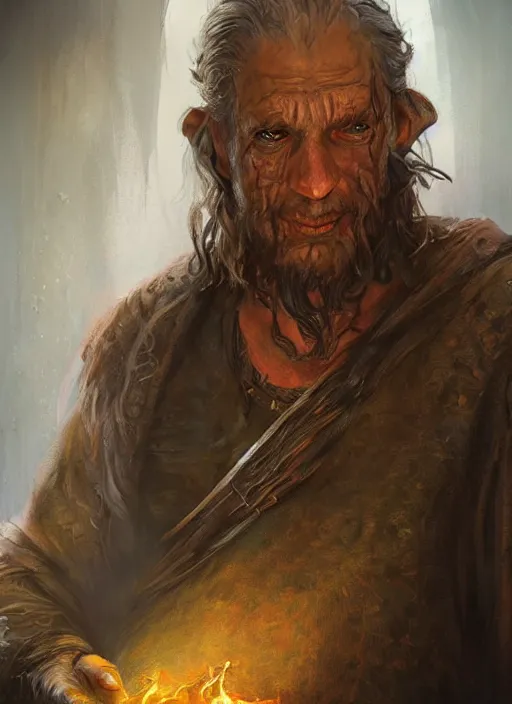 Prompt: poor dirty ugly beggar, ultra detailed fantasy, dndbeyond, bright, colourful, realistic, dnd character portrait, full body, pathfinder, pinterest, art by ralph horsley, dnd, rpg, lotr game design fanart by concept art, behance hd, artstation, deviantart, hdr render in unreal engine 5