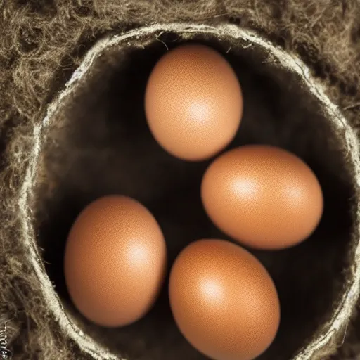 Prompt: tiny dachshunds hatching from eggs : : wildlife photography : : macro photography,