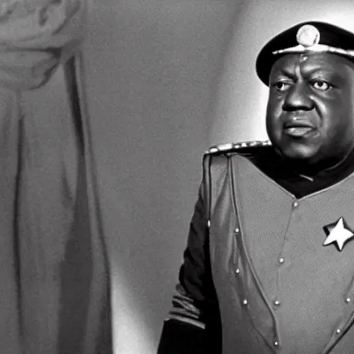 Prompt: A still of Idi Amin in Star Trek