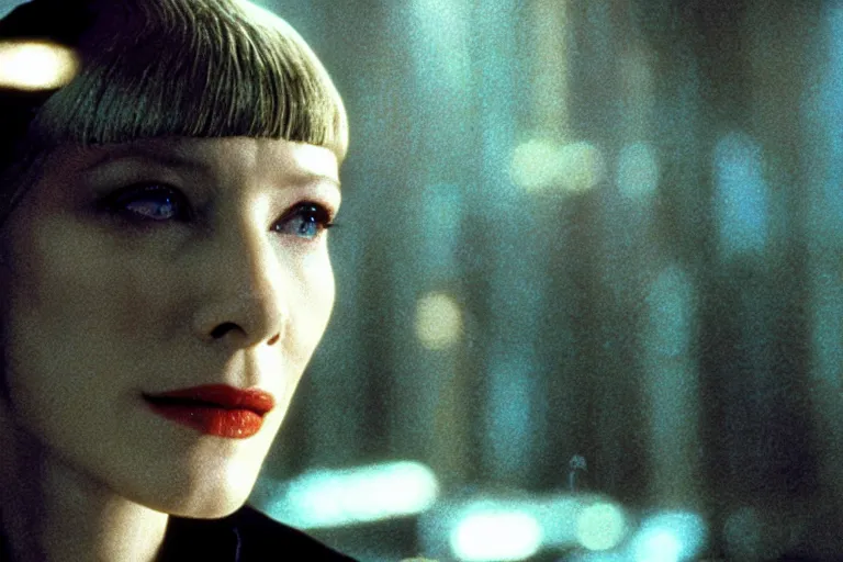 Image similar to cate blanchett in blade runner, movie still