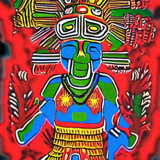 Image similar to aztec god of magic mushrooms, xochipilli