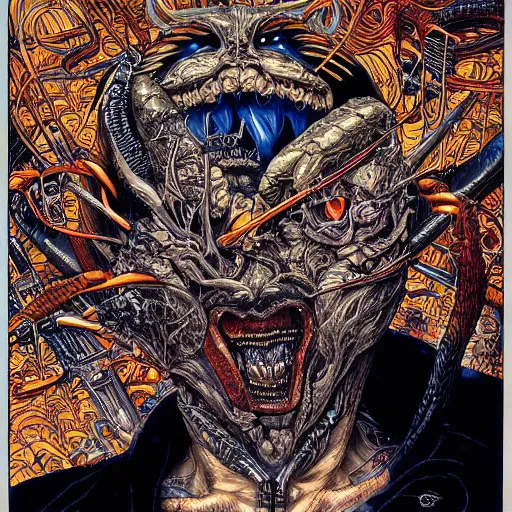 Prompt: portrait closeup of crazy palpatin, symmetrical, hyper detailed, by yoichi hatakenaka, masamune shirow, josan gonzales and dan mumford, ayami kojima, takato yamamoto, barclay shaw, karol bak, yukito kishiro