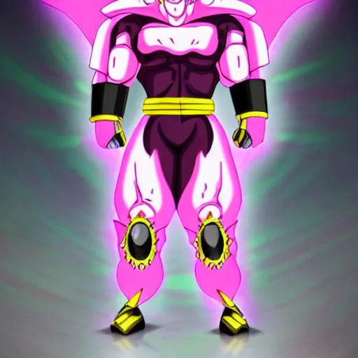 Prompt: pink fat alien with spikes with sayajin armor, anime, beautiful, stylised, dbz