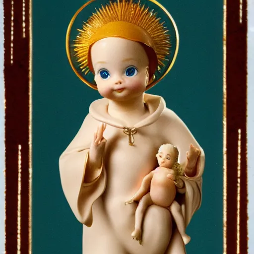 Prompt: holy catholic kewpie saint