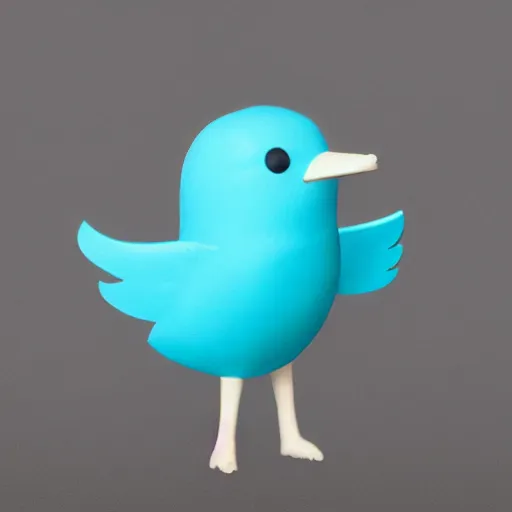 Prompt: twitter logo as pop statue